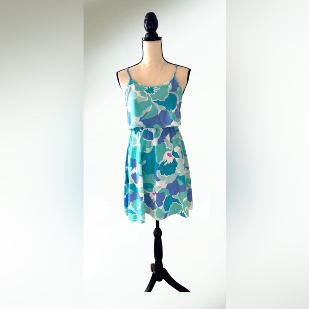 The Children Place Girls Sea Blue Spaghetti Strap Dress Size XL 14